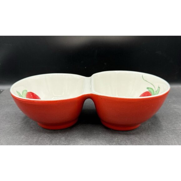 Crate & Barrel Ceramiche Alta Italy Pomodorini Double Double Bowl Tomatoes - Picture 2 of 11